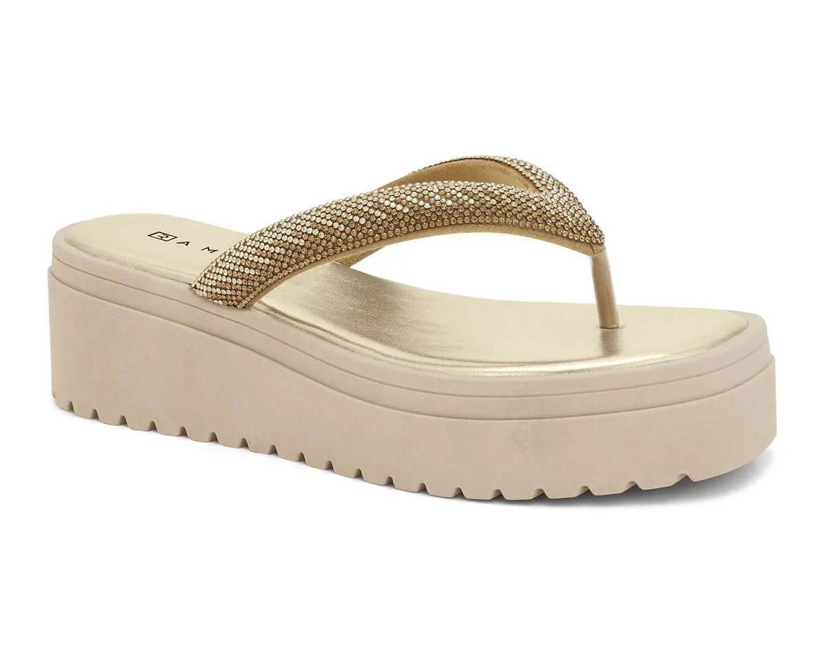 Chinelo Tratorado Dourado Ramarim 2445231-1