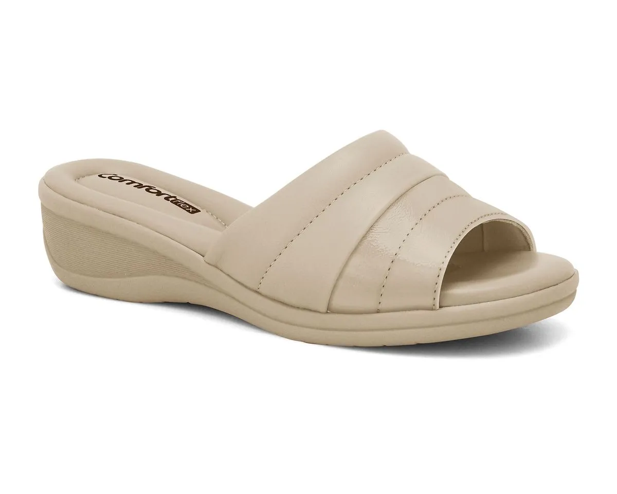 Tamanco Anabela Almond Comfortflex 2488401-3