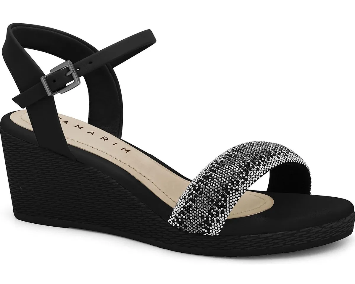 Sandália Anabela Preto Ramarim 2432201-2