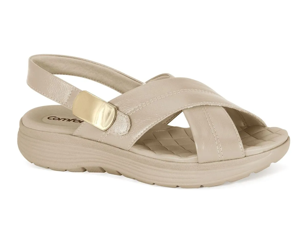 Sandália Papete Almond Comfortflex 2543405-3