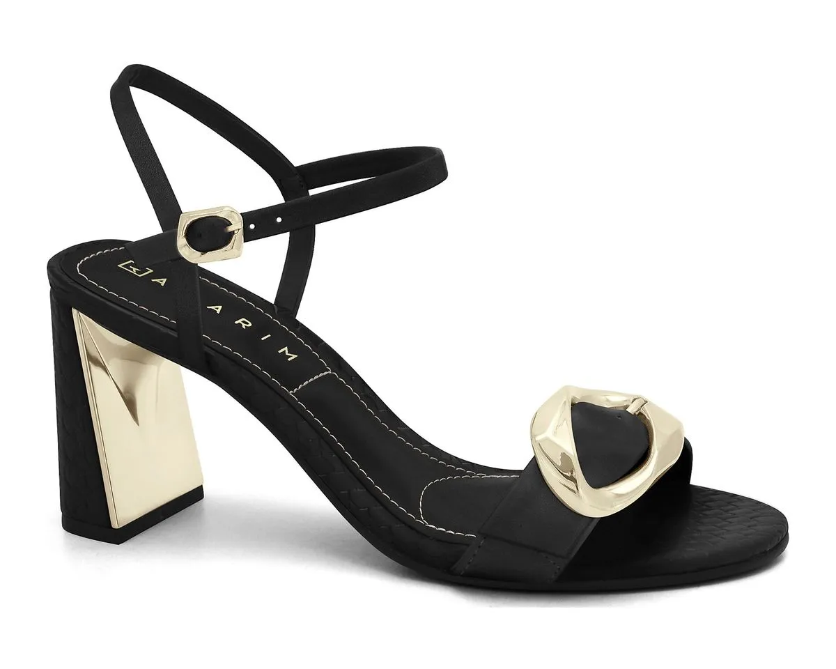 Sandália Salto Bloco Preta Ramarim 2522201-5