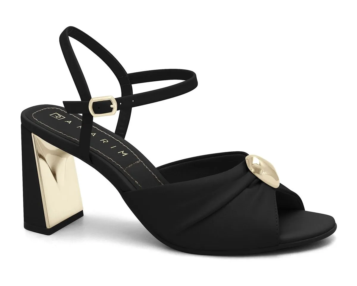 Sandália Salto Bloco Preta Ramarim 2522205-4